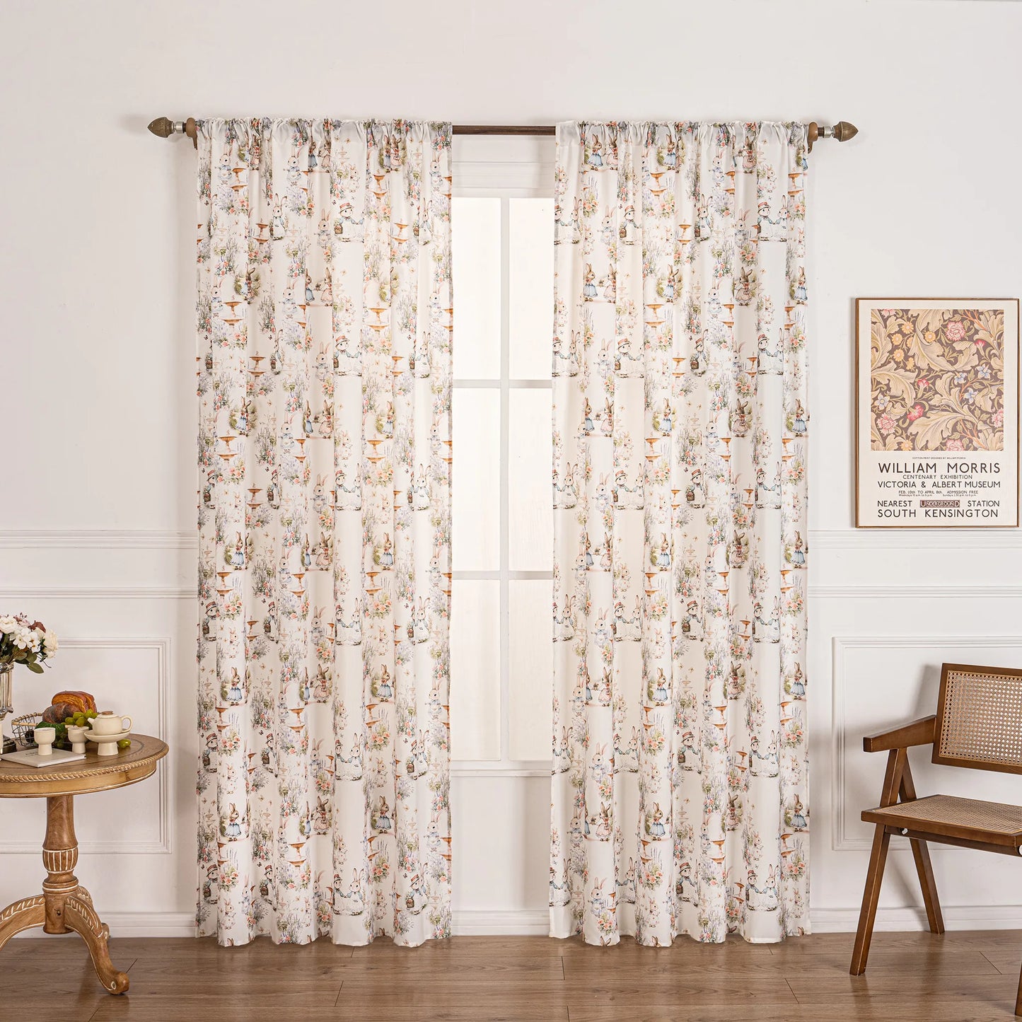 Transparent children's voile with rabbit motif – Roselia