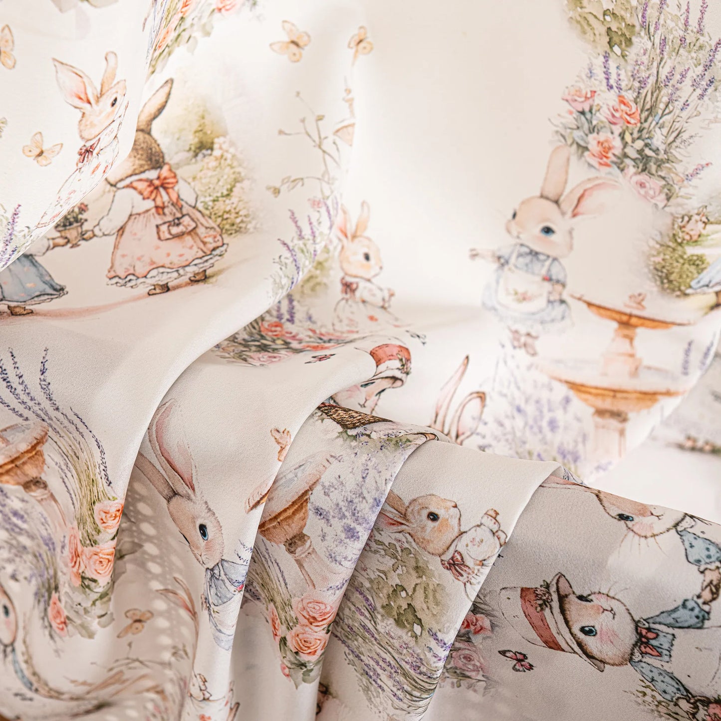 Transparent children's voile with rabbit motif – Roselia