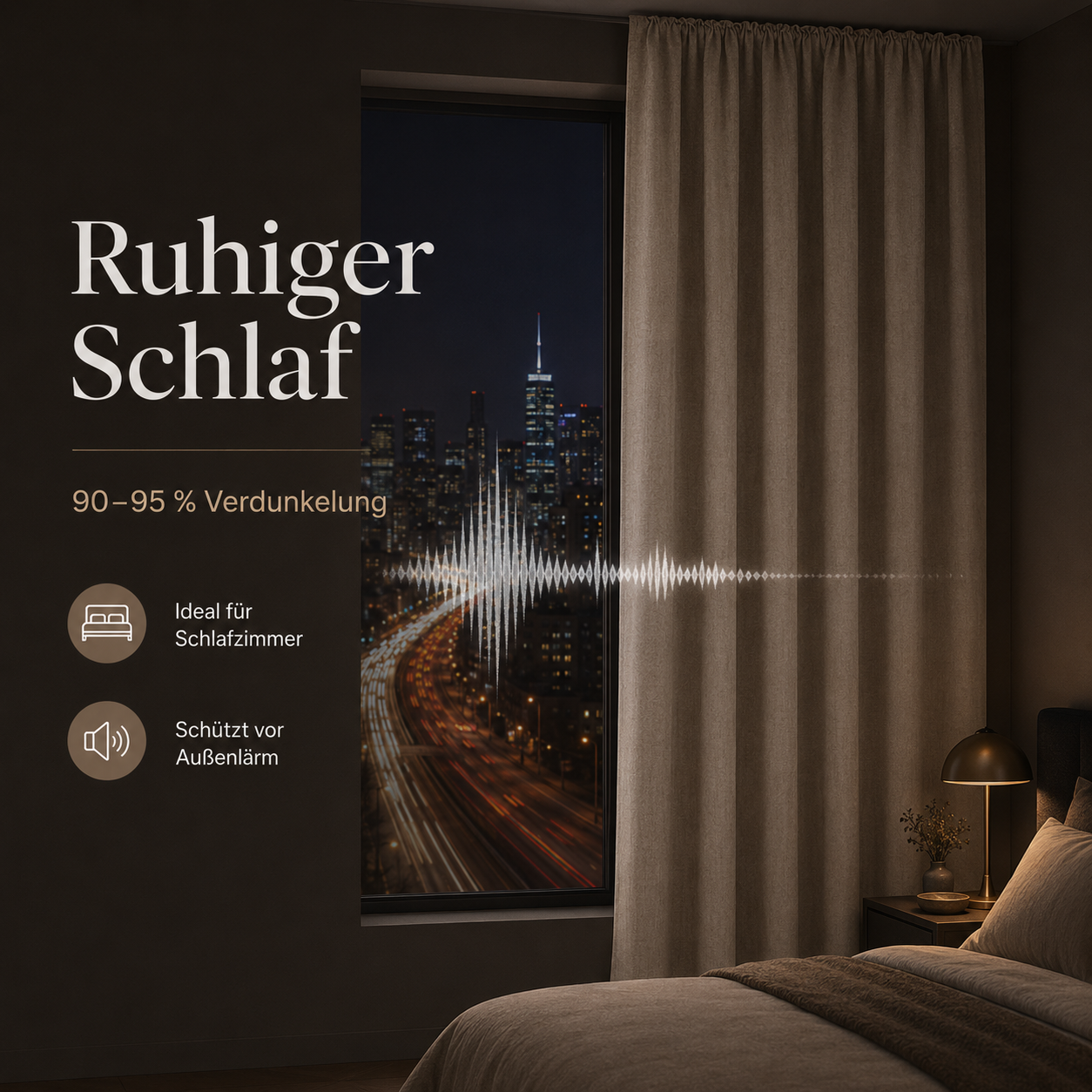 Schallschutz Extra Verdunkelungsvorhang nach Maß – Vanta
