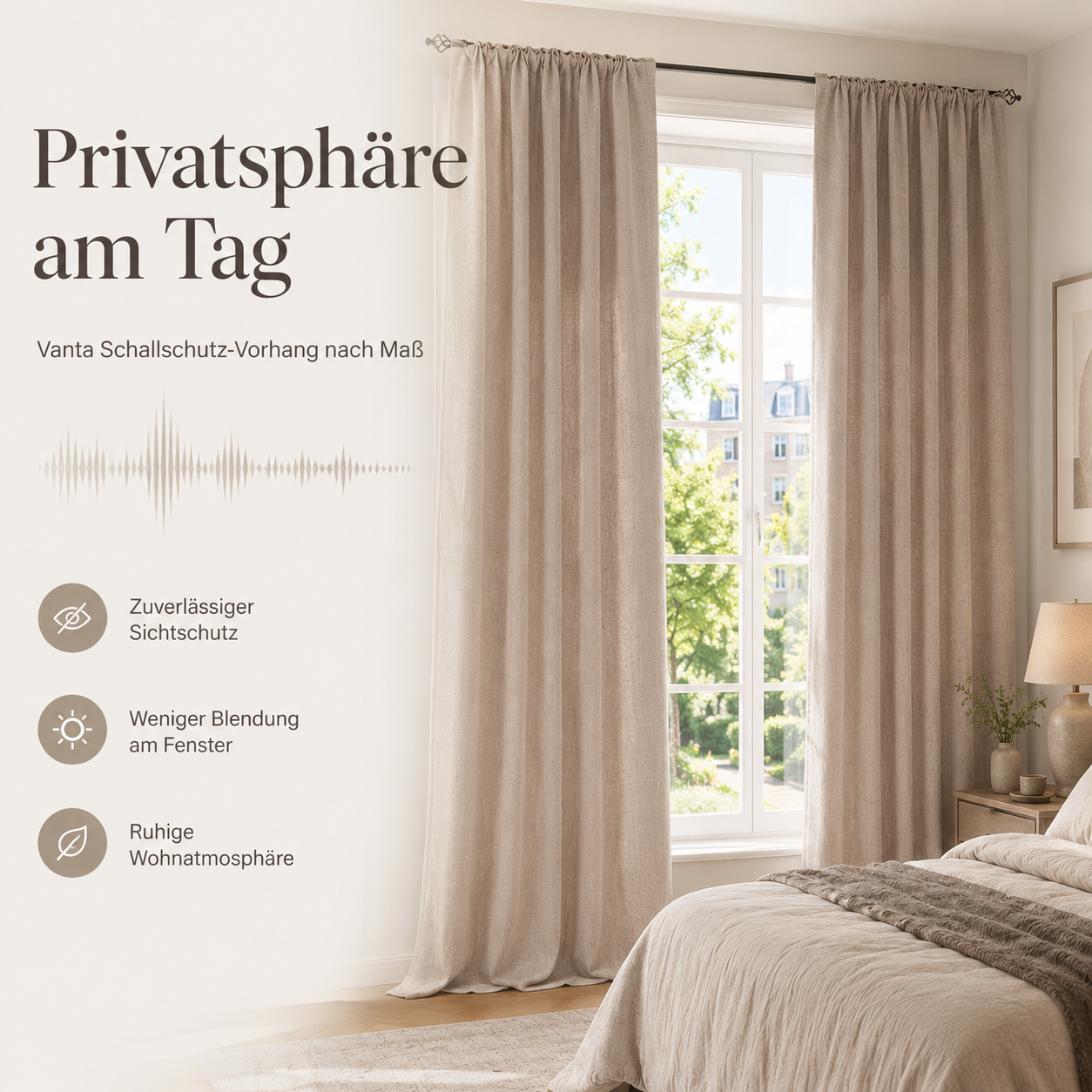Schallschutz Extra Verdunkelungsvorhang nach Maß – Vanta