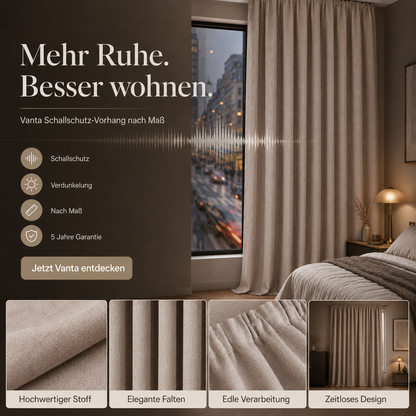 Schallschutz Extra Verdunkelungsvorhang nach Maß – Vanta
