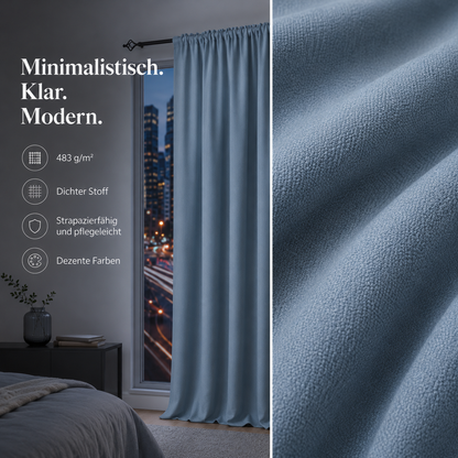 Schallschutz Minimalistischer Verdunkelungsvorhang nach Maß – Linz