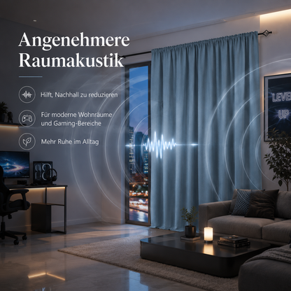 Schallschutz Minimalistischer Verdunkelungsvorhang nach Maß – Linz