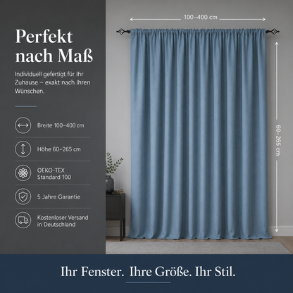 Schallschutz Minimalistischer Verdunkelungsvorhang nach Maß – Linz