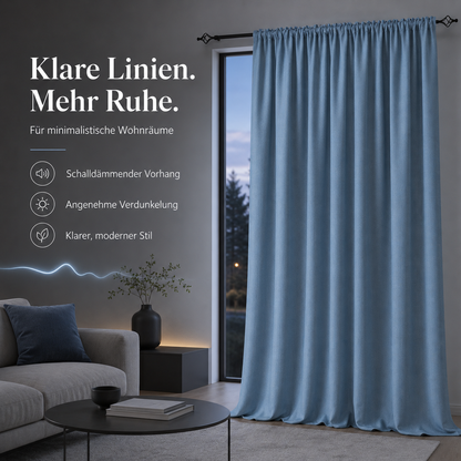 Schallschutz Minimalistischer Verdunkelungsvorhang nach Maß – Linz