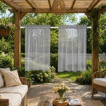 Voilage extérieur sur mesure en aspect lin · Selvara