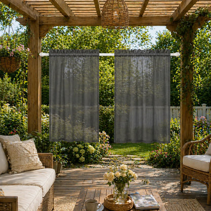 Voilage extérieur sur mesure en aspect lin · Selvara