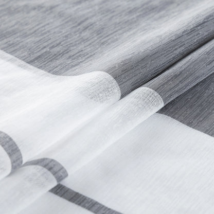 Modern transparent voile curtain with woven stripes, made to measure – Lirona