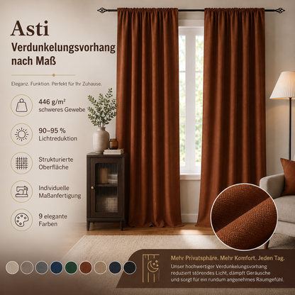 Rideau occultant structuré sur mesure · Asti