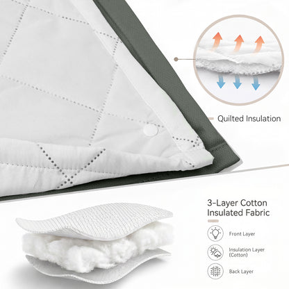 Rideau thermique avec doublure matelassée amovible – isolation thermique et contre le froid pour toutes les saisons