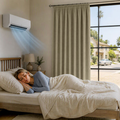 Rideau thermique avec doublure matelassée amovible – isolation thermique et contre le froid pour toutes les saisons