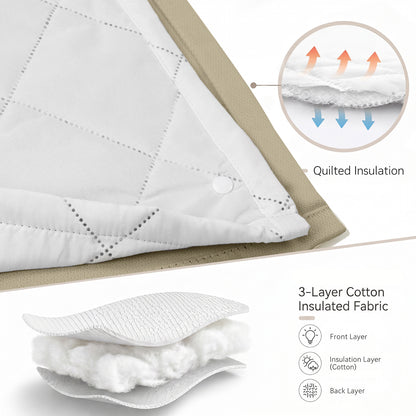 Rideau thermique avec doublure matelassée amovible – isolation thermique et contre le froid pour toutes les saisons