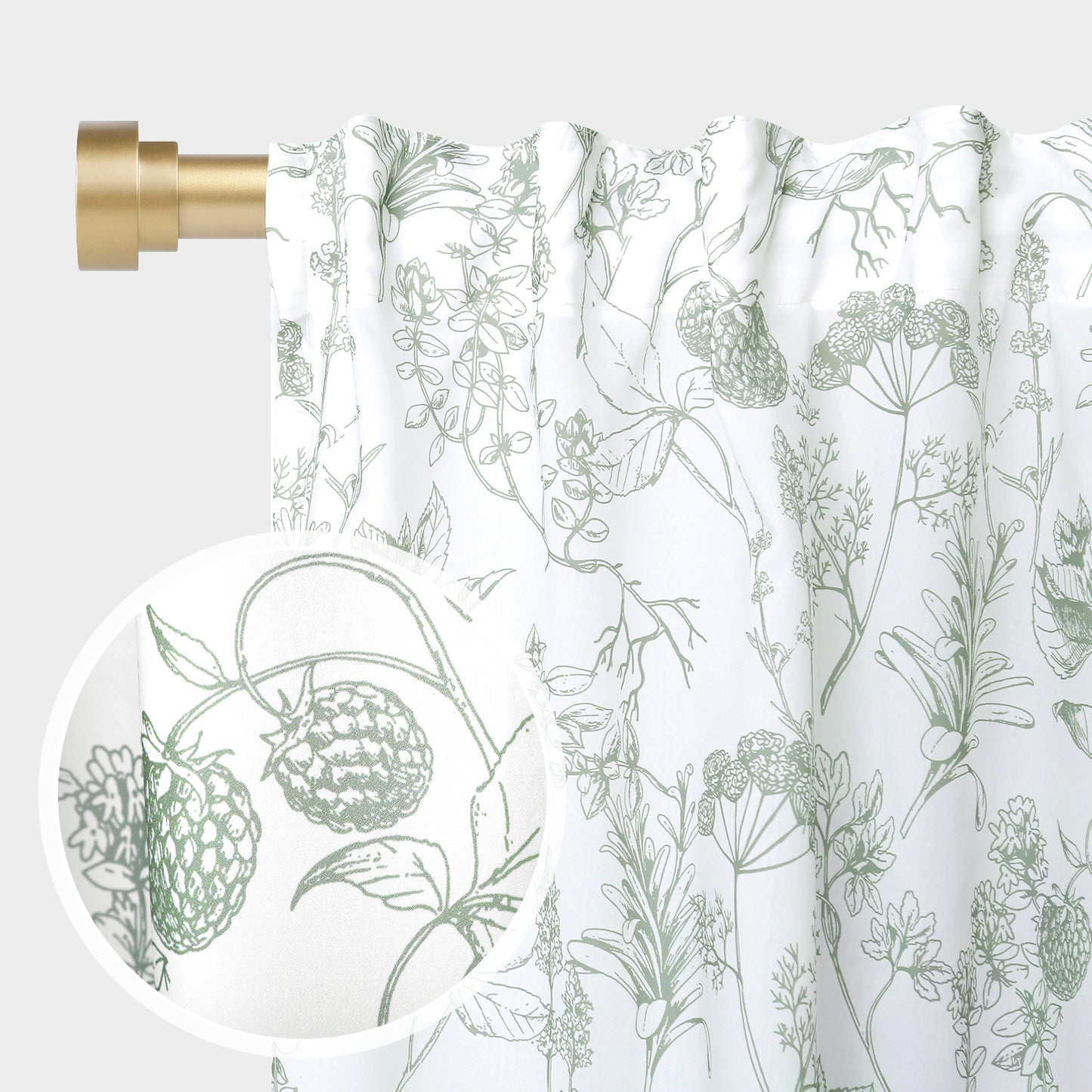 Sheer curtain with floral pattern – brocade cotton
