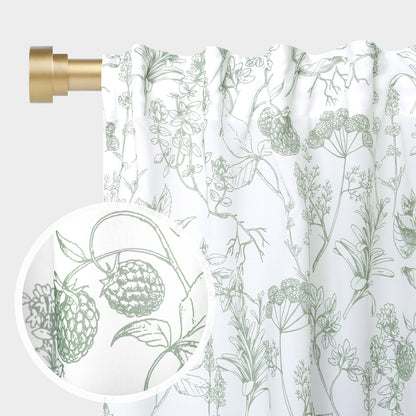 Sheer curtain with floral pattern – brocade cotton