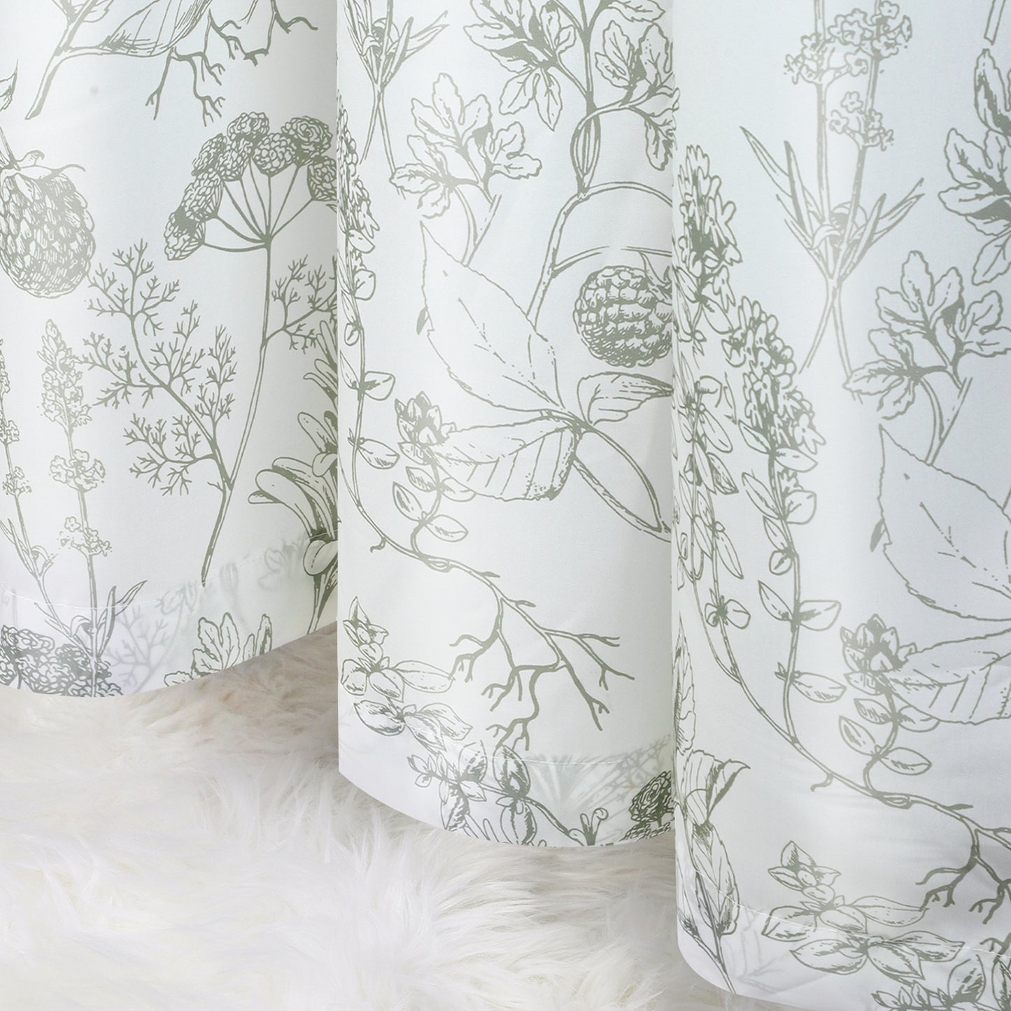 Sheer curtain with floral pattern – brocade cotton