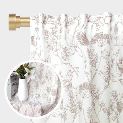 Sheer curtain with floral pattern – brocade cotton