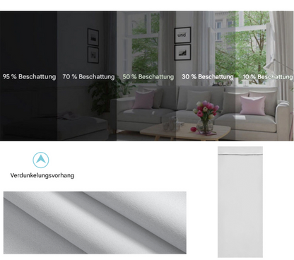 Verdunkelnde Türgardine mit Raffband – Thermo-Sichtschutz für Glastüren & Fenster