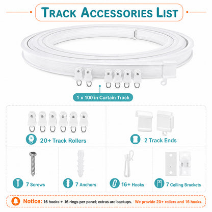 Rideau occultant séparateur de pièce avec rail de plafond flexible aspect lin