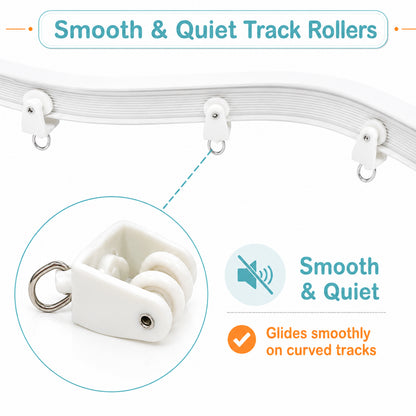 Rideau occultant séparateur de pièce avec rail de plafond flexible aspect lin