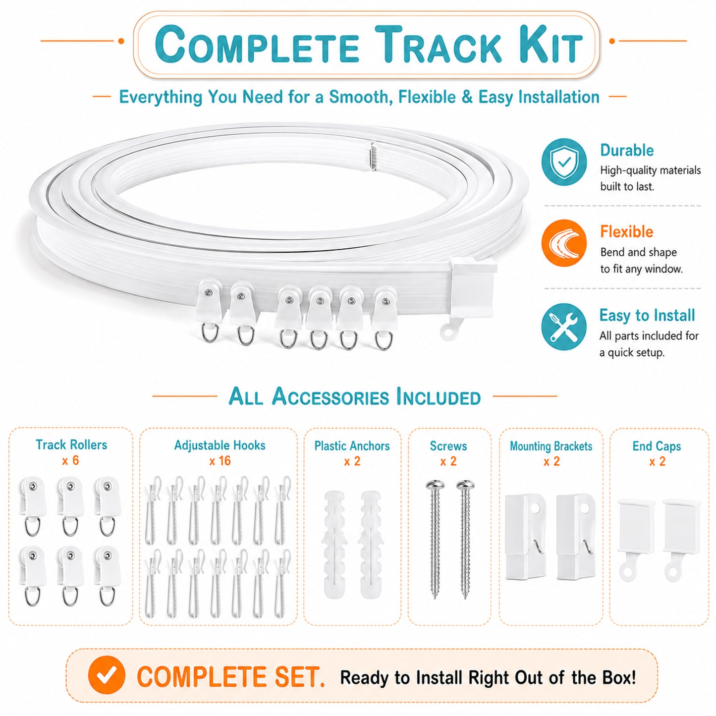Rideau occultant séparateur de pièce avec rail de plafond flexible aspect lin