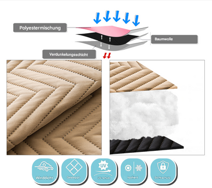 Verstellbarer gesteppter Thermo Türvorhang · 2-teilig · Wärmeschutz und Kälteschutz