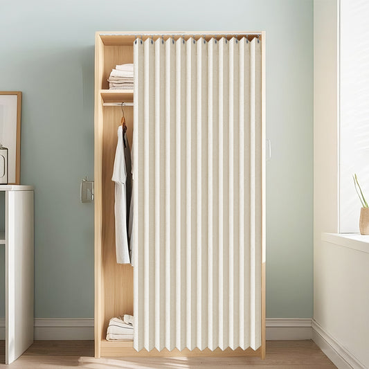 Waterproof door curtain with linen structure – heat protection & privacy protection for indoors and outdoors