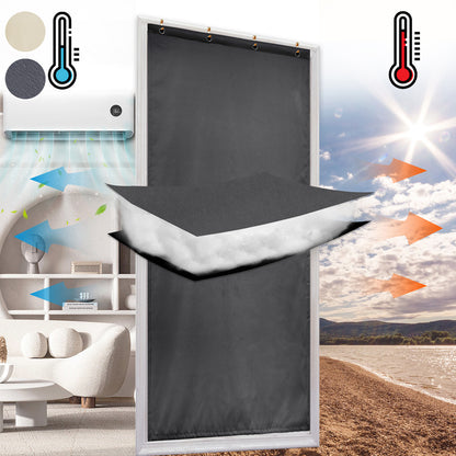 Wasserdichter gesteppter Thermo Türvorhang · Schall und Wärmeschutz