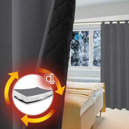 Wasserdichter und winddichter gesteppter Türvorhang – Thermovorhang für Winter & Ganzjahresschutz