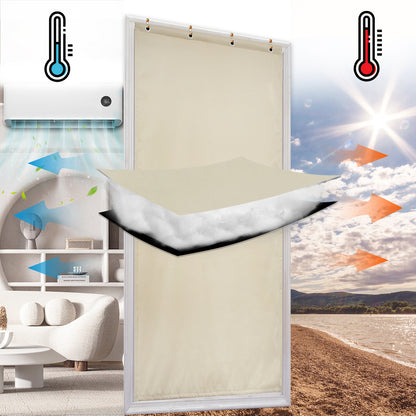 Wasserdichter gesteppter Thermo Türvorhang · Schall und Wärmeschutz