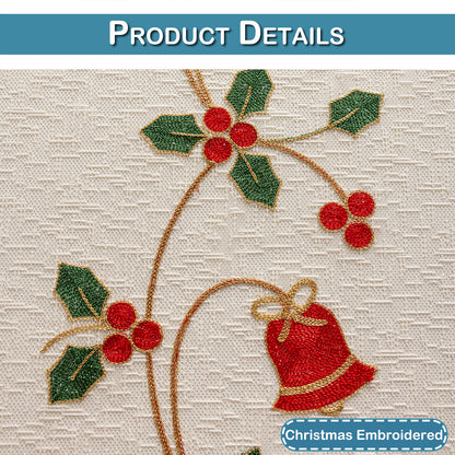 Christmas Curtain in Cream with Embroidery – Transparent, 1 Panel