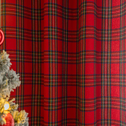 Weihnachtlicher Vorhang im Karomuster · Rot Grün · Vintage Stil