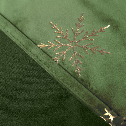 Christmas velvet curtains with gold foil snowflakes 2-piece red or green