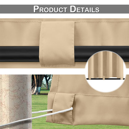 Winddichte und Wasserabweisende Verdunkelungs Vorhang für Terrasse und Garten – Magic Tape Befestigung