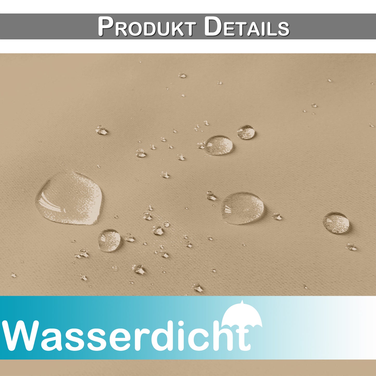 Winddichte und Wasserabweisende Verdunkelungs Vorhang für Terrasse und Garten – Magic Tape Befestigung