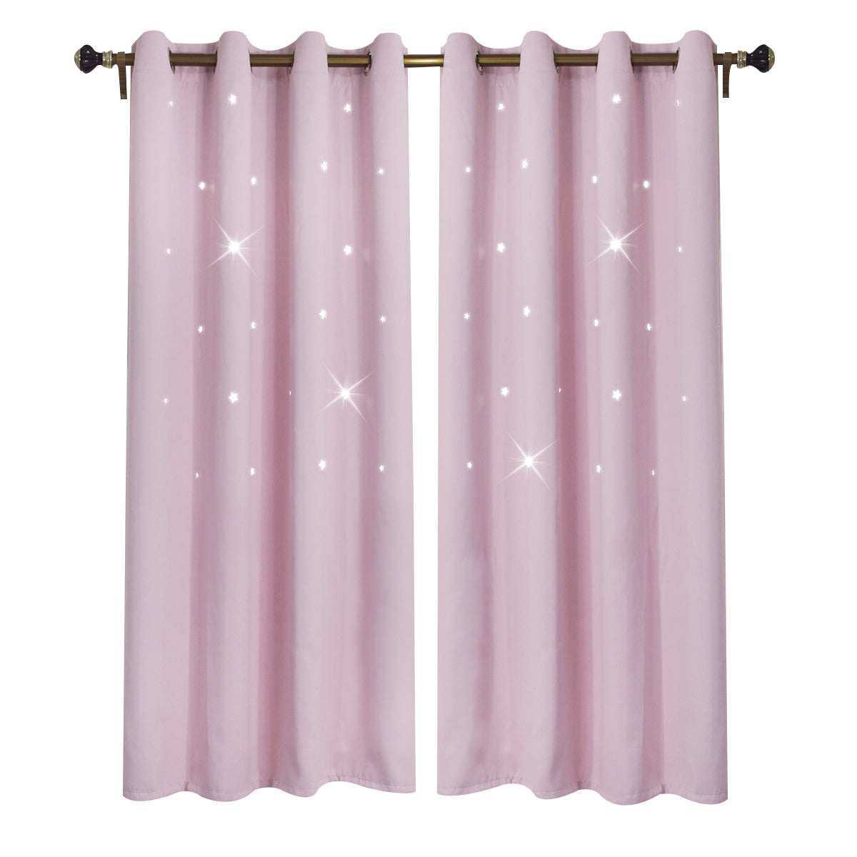 Verdunkelungsvorhänge mit Sternen, 1 Vorhang, Rosa, 132x160cm/132x183cm/132x213cm