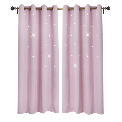 Verdunkelungsvorhänge mit Sternen, 1 Vorhang, Rosa, 132x160cm/132x183cm/132x213cm