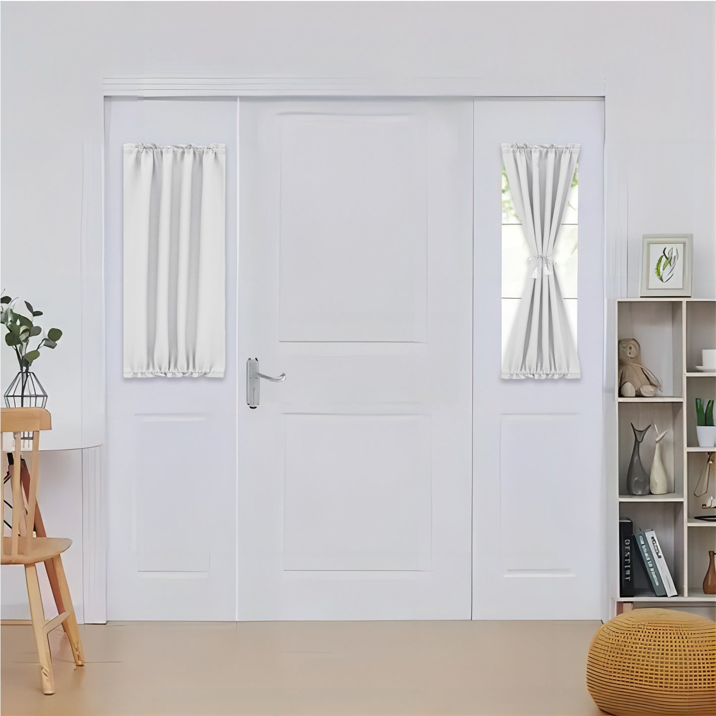 Rideaux de porte occultants, 1 panneau, blanc, 61 x 102 cm/61 x 183 cm/132 x 102 cm/132 x 183 cm