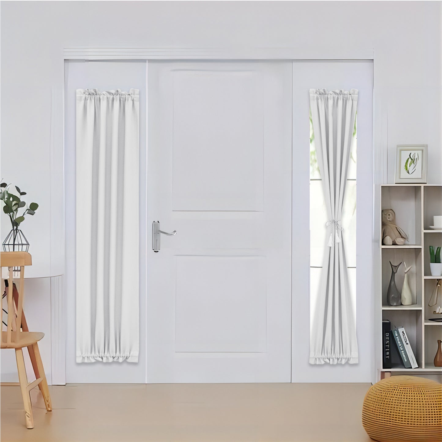 Rideaux de porte occultants, 1 panneau, blanc, 61 x 102 cm/61 x 183 cm/132 x 102 cm/132 x 183 cm