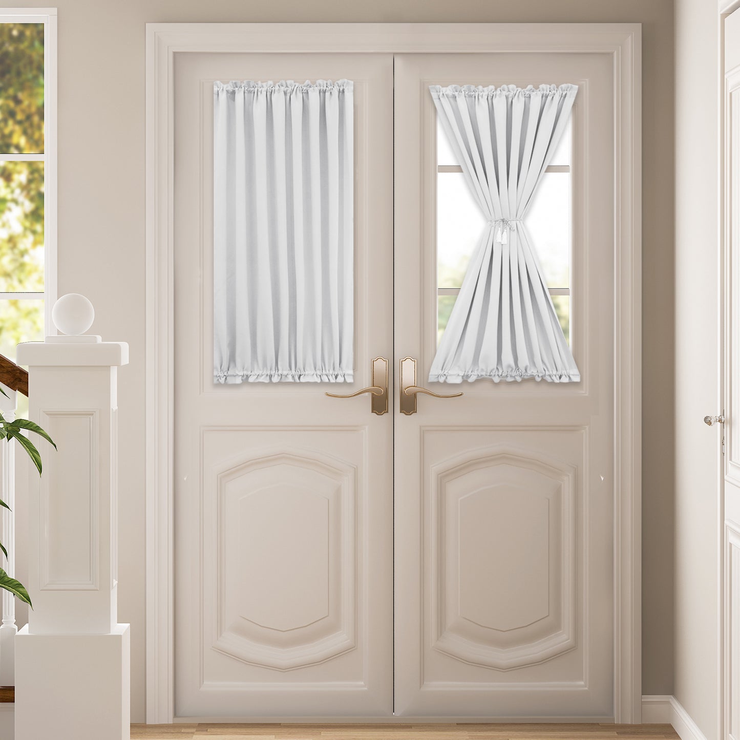 Rideaux de porte occultants, 1 panneau, blanc, 61 x 102 cm/61 x 183 cm/132 x 102 cm/132 x 183 cm