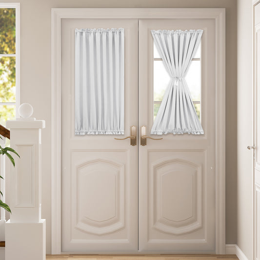 Blackout Door Curtains, 1 Panel, White, 61*102cm/61*183cm/132*102cm/132*183cm