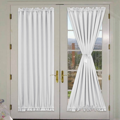 Rideaux de porte occultants, 1 panneau, blanc, 61 x 102 cm/61 x 183 cm/132 x 102 cm/132 x 183 cm