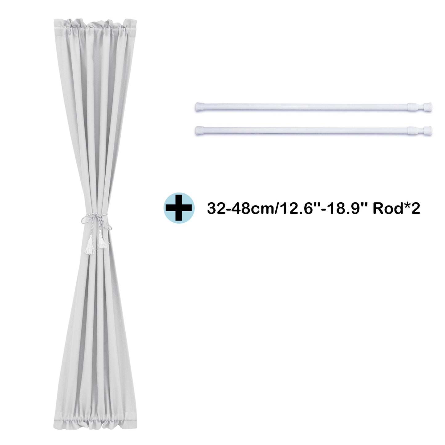 Rideaux de porte occultants, 1 panneau, blanc, 61 x 102 cm/61 x 183 cm/132 x 102 cm/132 x 183 cm