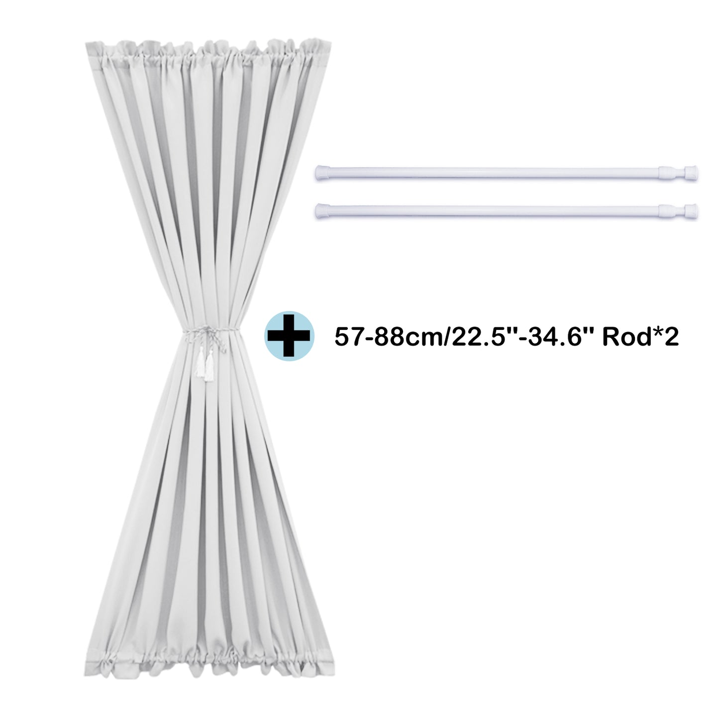 Rideaux de porte occultants, 1 panneau, blanc, 61 x 102 cm/61 x 183 cm/132 x 102 cm/132 x 183 cm
