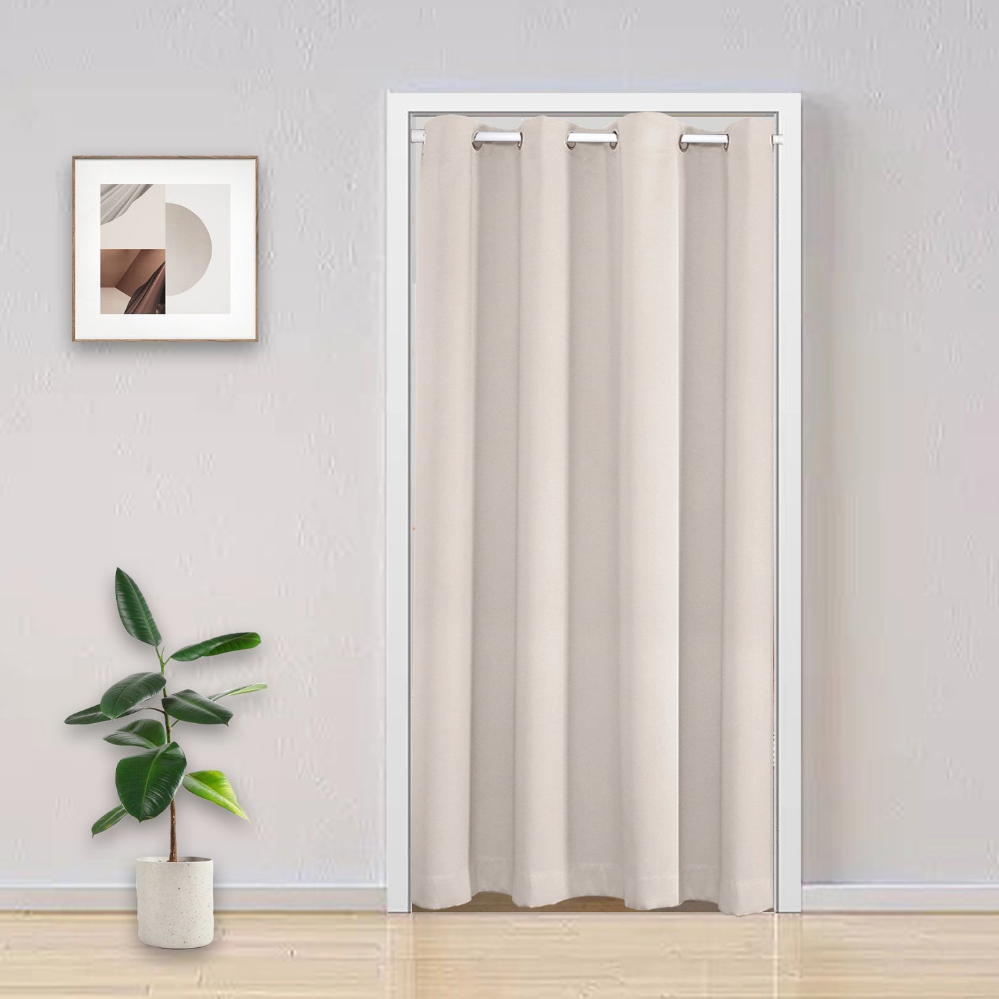 Verdunkelungsvorhänge für Türen, 1 Panel, Beige, 132x203cm/132x244cm