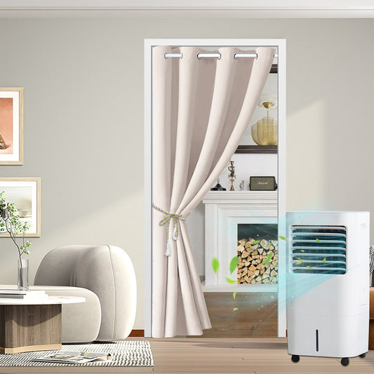 Blackout Door Curtains, 1 Panel, Beige, 132x203cm/132x244cm