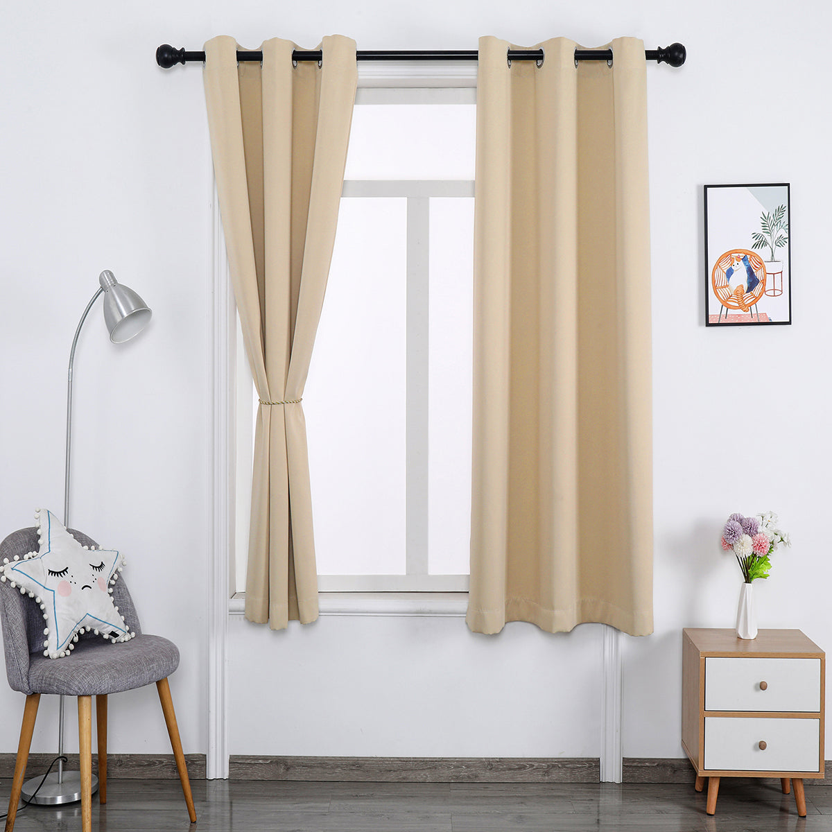 window curtain match for the curtain pole