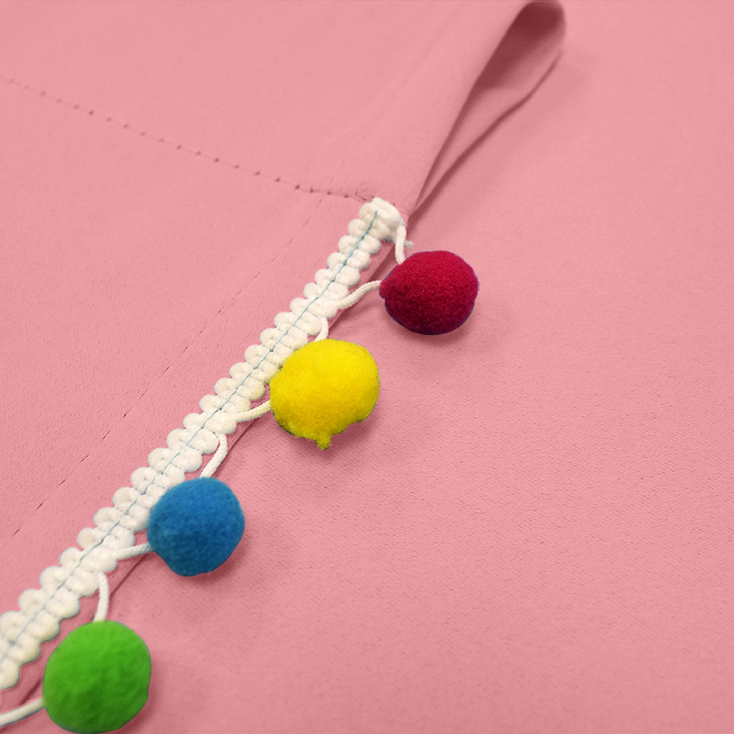 Pom Pom Blackout Curtains, 1 Panel, Pink, 132*160cm/132*213cm/132*243cm