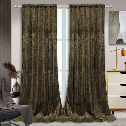 Rideaux occultants doublés de velours roulé
