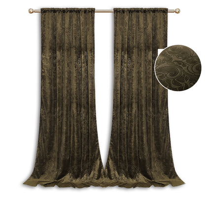 Rideaux occultants doublés de velours roulé