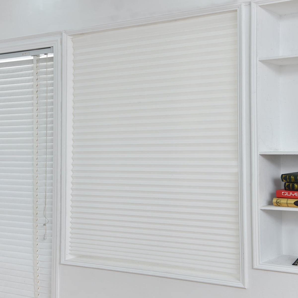 Self Adhesive Blind Balcony Shades Curtains, 1 Panel, White, 60*150cm/60*180cm/90*150cm/90*180cm
